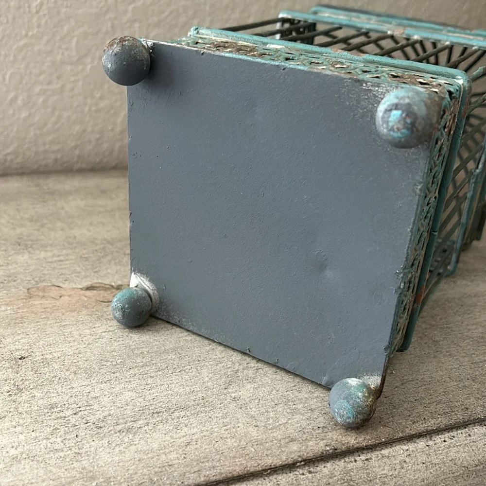 Vintage Inspired Shabby Chic Cottage Farmhouse Rustic Distressed aqua lantern